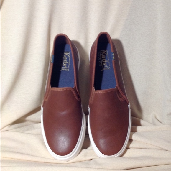 keds double decker slip on leather